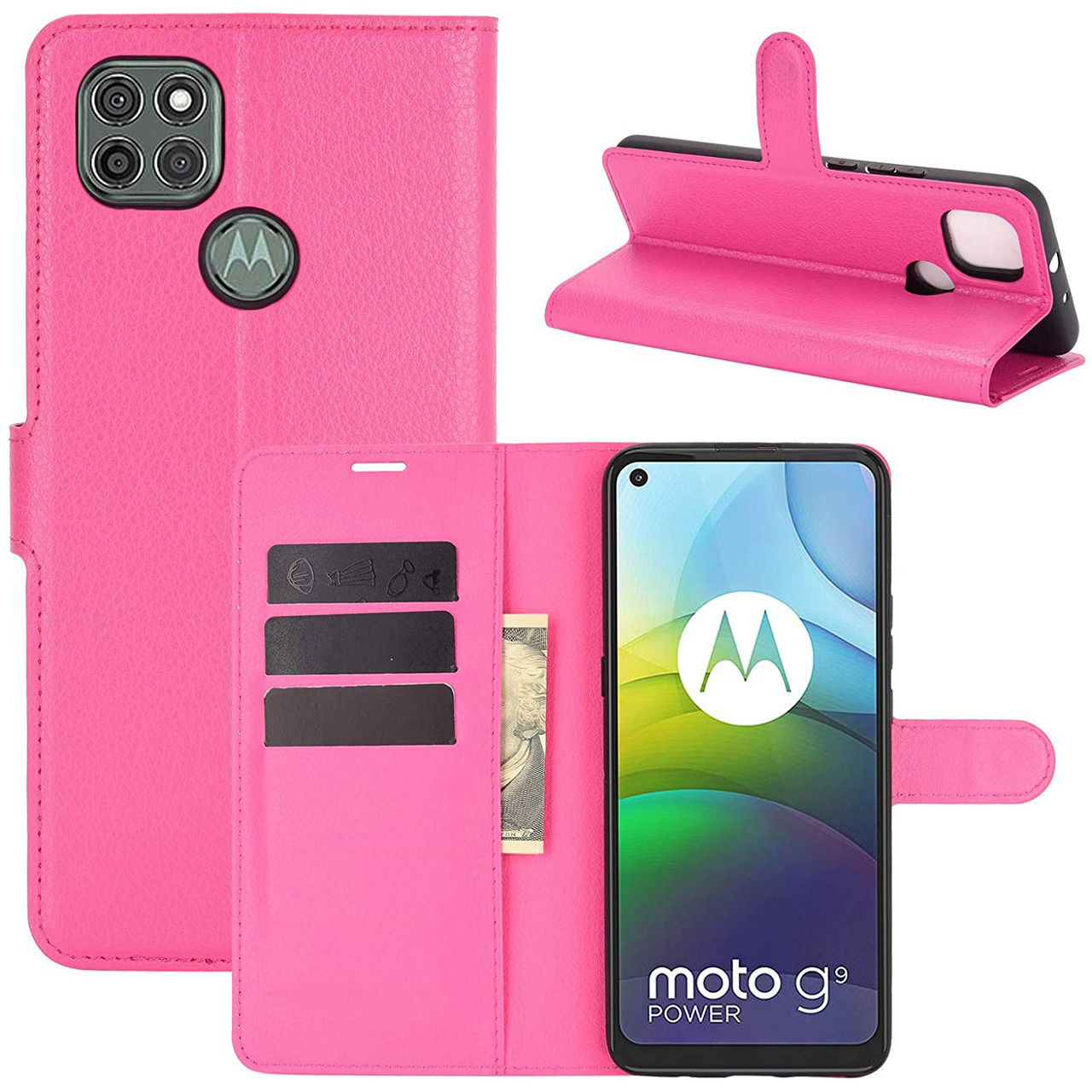 Чохол-книжка Litchie Wallet для Motorola Moto G9 Power Rose