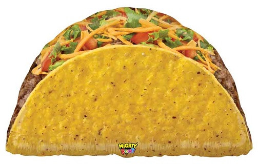 BT 32" Mighty Taco Non-Foil Shape. Куля фольгована Тако-В УП, фото 1