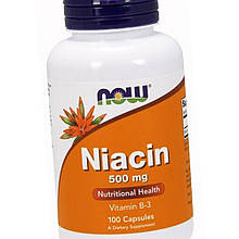 Ніацин NOW Niacin 500 мг 100 капс Нікотинова кислота Вітамін PP Вітамін B3