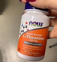 Л-теанин NOW Foods Double Strenght L-Theanine 200 мг 60 капсул