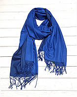Кашемировый двусторонний шарф палантин Онтарио 185*70 см синий/индиго