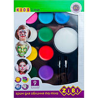 Фарби для гримування обличчя і тіла ZiBi Kids Line 9 кольорів (ZB.6570)