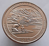 США 25 центов 2014 - Национальный парк Грейт-Санд-Дьюнс 24 Парк D