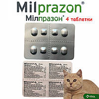 Милпразон для котов от 0,5кг до 2кг (блистер 4 таблетки 4мг/10мг), KRKA