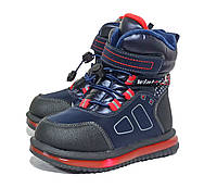 Дитячі зимові черевики для хлопчика на овчині ТОМ М 9606Е сині. розміри 28
