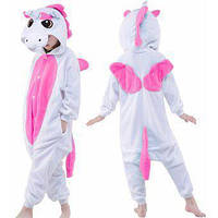 Пижама кигуруми Единорог Пегас Бело-розовый детский и взрослый Кегуруми слип кенгуруми кингуруми