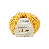 Alize MERINO ROYAL (Меріно Роял) № 02 гірчичний (Вовняна пряжа, нитки для в'язання)