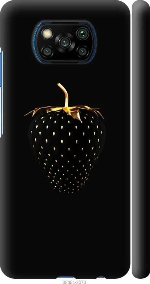Чехол на Xiaomi Poco X3 Черная клубника "3585c-2073-47372"