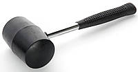 Резиновый молоток 680 г/80 мм, черная резина с металлической ручкой ПРОЧНОСТЬ