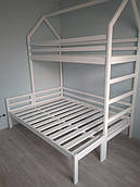 Ліжко Чердак 80х190 см Сімейне (білий, темний)