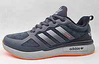 Мужские кроссовки Adidas Feather демисезонные замшевые темно-серые () р 41-46