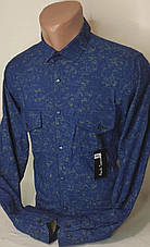 Чоловіча сорочка синя приталені з довгим рукавом Paul Smith vd-0303, стильна чоловіча сорочка Туреччина бавовна, фото 4