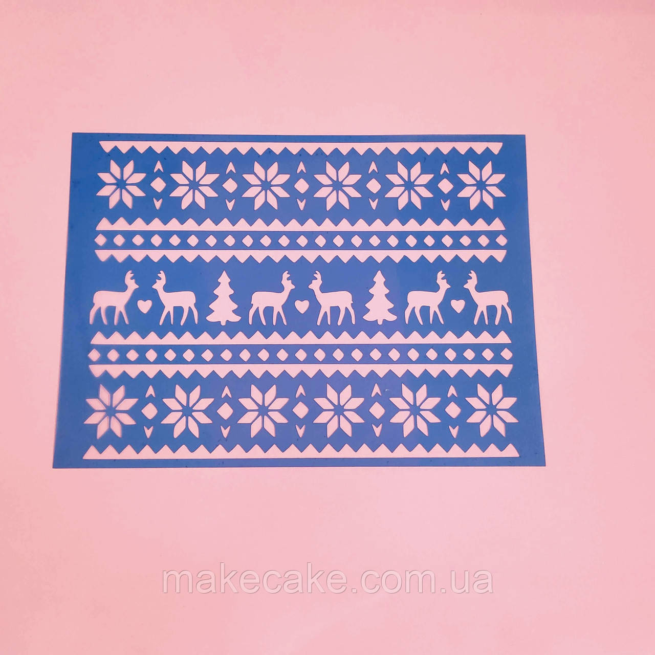 Бордюрний трафарет Новорічний візерунок 15х20 см, фото 1