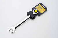 Ключ рожково-накидний трещоточний з шарніром 10 мм SIGMA CrV satine