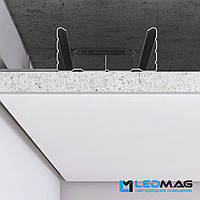 Профиль теневого шва для гипсокартона с подсветкой на потолке 50 х 50 мм белый (шов 12 мм)