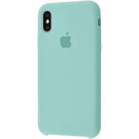 Силиконовый чехол Apple Silicone для iPhone Х/XS бирюзовый с открытым низом