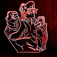 Акриловый светильник-ночник Джотаро Куджо (ДжоДжо) красный tty-n001012