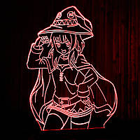 Акриловый светильник-ночник Мегумин (Коносуба) красный tty-n001019