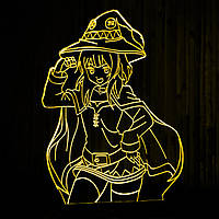 Акриловый светильник-ночник Мегумин (Коносуба) желтый tty-n001020