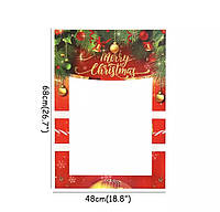 Рамка для фото на новий рік Ялинка Marry Christmas - розмір стікера 48*68см, папір