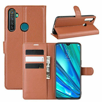 Чохол-книжка Litchie Wallet для Realme 5 Pro Brown