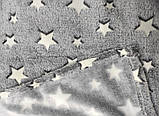Плед Дитячий світиться в темряві День-ніч 100х135 см Покривало Мікрофібра (Сірий з зірками), фото 2