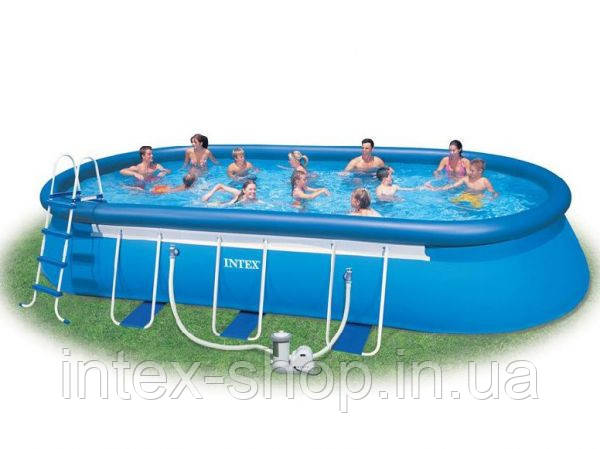 Басейн надувний на опорах 610х366х122 см Intex 54934+Хлорогареатор INTEX SALTWATER SYSTEM арт. 54606 
