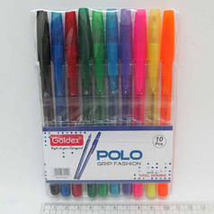 Набір ручок масляних Goldex Індія #422 Polo grip Fashion 1,0 мм 10кол