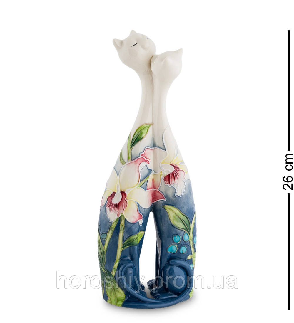 Порцелянова ваза статуетка для дому Pavone Парочка кішок 26 см