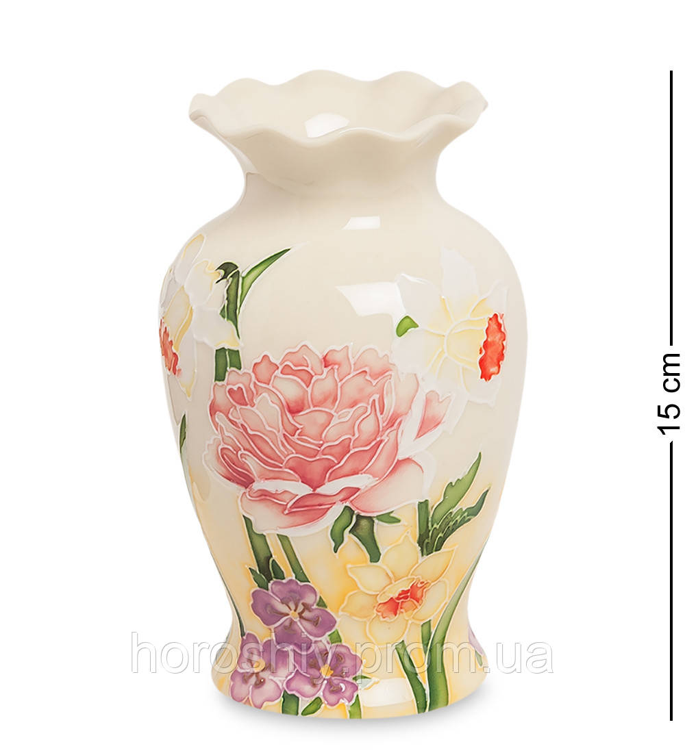 Настільна маленька ваза для квітів з порцеляни Pavone 15 см