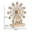Конструктор Robotime Оглядове колесо 232 деталей. Дерев`яна 3D модель з музикою 28*10*34 см, фото 3