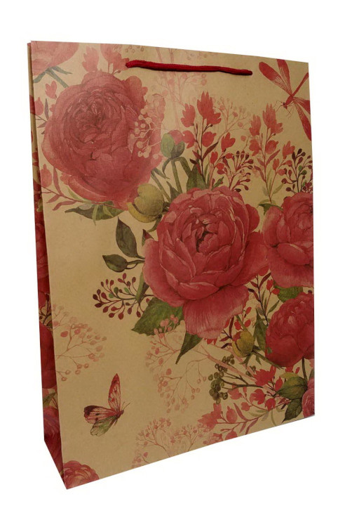 Пакет подарунковий картонний Троянди 19х24х8см арт.8383, фото 1