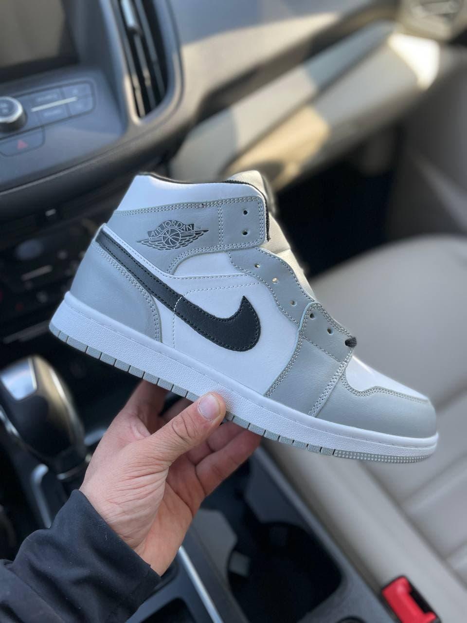 Кроссовки мужские серые зимние Nike Air JORDAN 1 (07163)