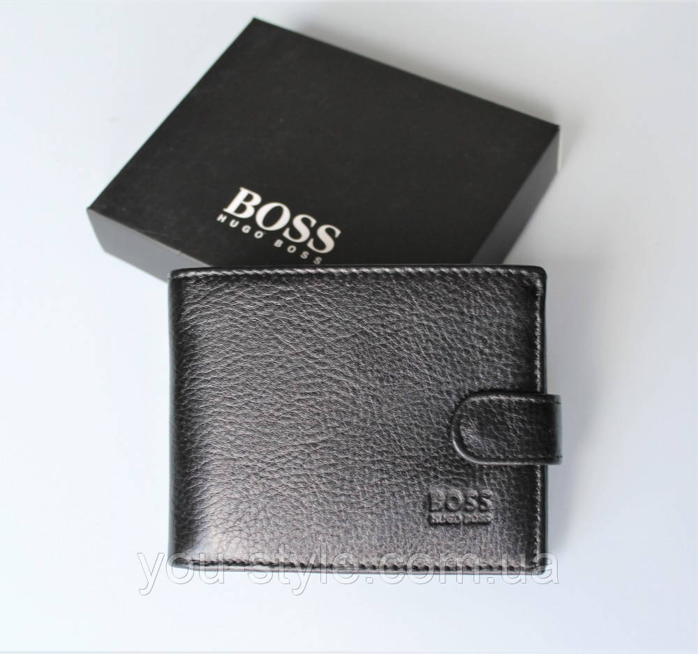 Чоловічий шкіряний гаманець Hugo Boss Black