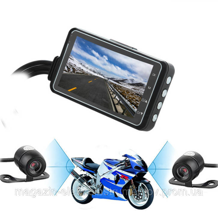 Видеорегистратор для мотоцикла на руль Leshp SE300 с двумя камерами - фото 1 - id-p1491488037