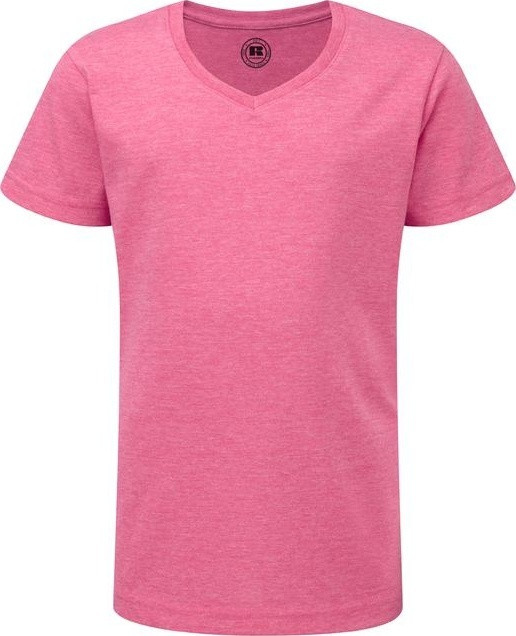 Футболка дитяча Russell Girls V-Neck HD (Розовый Меланж 9-11 Лет)