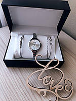 Женский подарочный набор для женщин наручные часы с двумя браслетами ручные часы для девушек