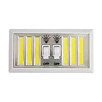 Светильник настенный светодиодный LED двойной с кнопками включения | подвесной светильник на батарейках (NS)
