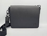 Сумка мужская мессенджер Louis Vuitton LV Aerogram кожаная черная