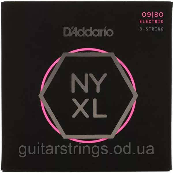 Струни D'Addario NYXL0980 Nickel Wound Carbon Core 8-String 9-80, фото 1