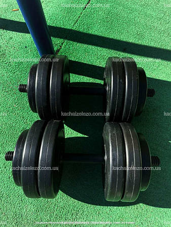Гантелі набірні 2 по 23 кг з ABS покриттям Гантелі, гирі, штанги та диски бітумні, фото 2