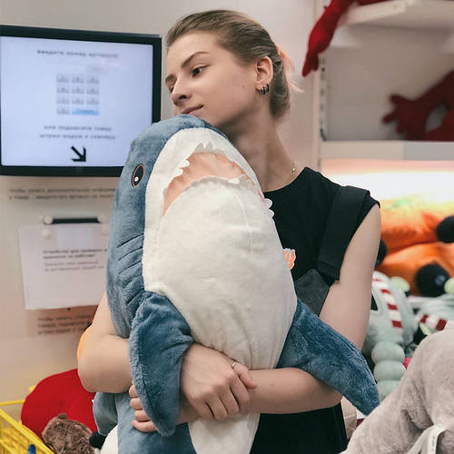Купить Мягкая игрушка Акула ИКЕА 100см игрушка подушка большая Синяя ...