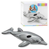 Плотик детский для плавания Intex дельфин 175-66см с ручками до 40 кг