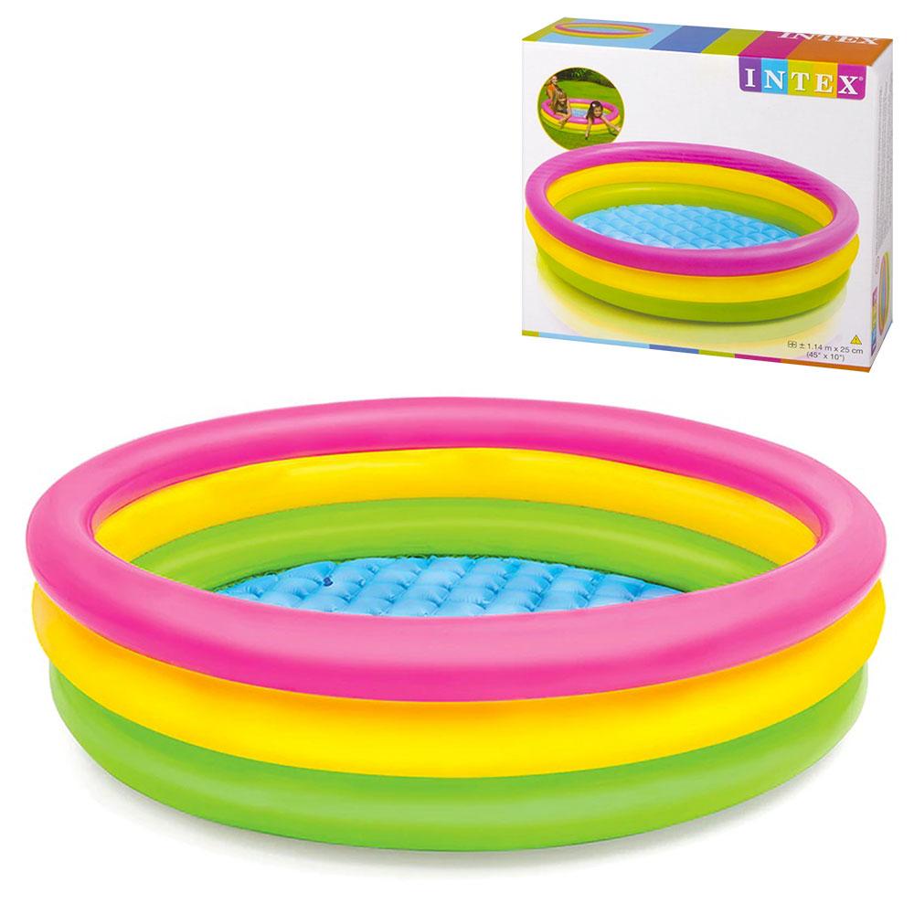 Дитячий надувний басейн Веселі кільця 114*25см із надувним дном Intex 57412, фото 1