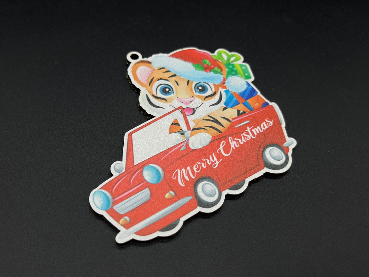 Дерев'яна новорічна іграшка з друком. 9см, фото 1