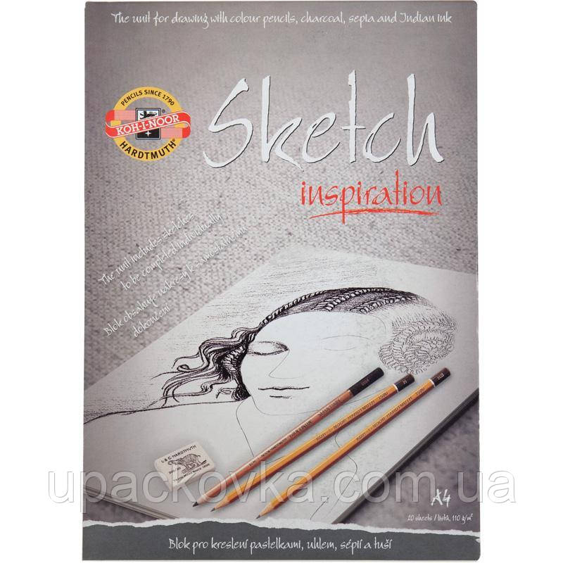 Альбом для скетчів А4, з ескізами, 20 аркушів, 110 г/м2 Koh-i-Noor