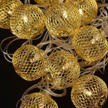 Гірлянда Сфера Золото 20 LED теплий Білий, 500 см, прозорий дріт, перехідник (1683-07)