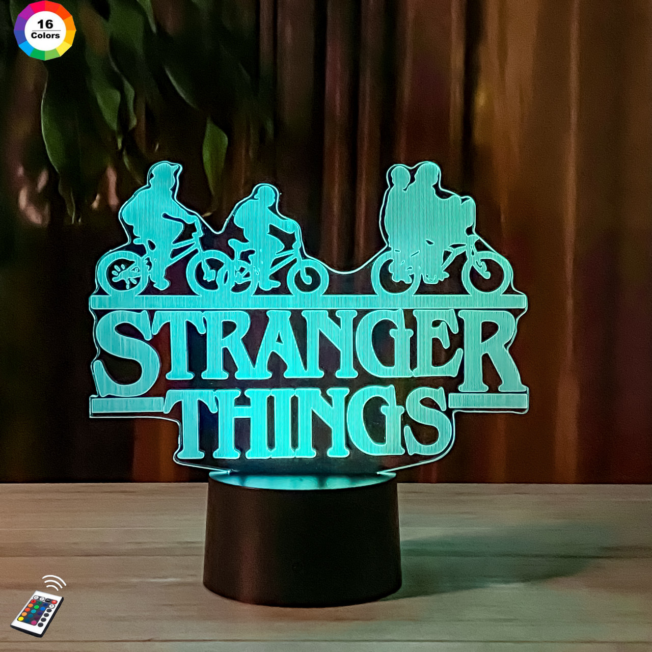 3D нічник "Stranger things" (ВВАЛИЧЕННЕ ЗОБРАЖЕННЯ) + пульт ДК + мережевий адаптер +батарейки (3ААА) 3DTOYSLAMP
