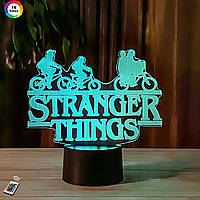 3D нічник "Stranger things" (ВВАЛИЧЕННЕ ЗОБРАЖЕННЯ) + пульт ДК + мережевий адаптер +батарейки (3ААА)  3DTOYSLAMP