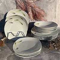Обеденный набор посуды фарфор 18 предметов Edenberg EB-501 Набор квадратных тарелок 6 персон